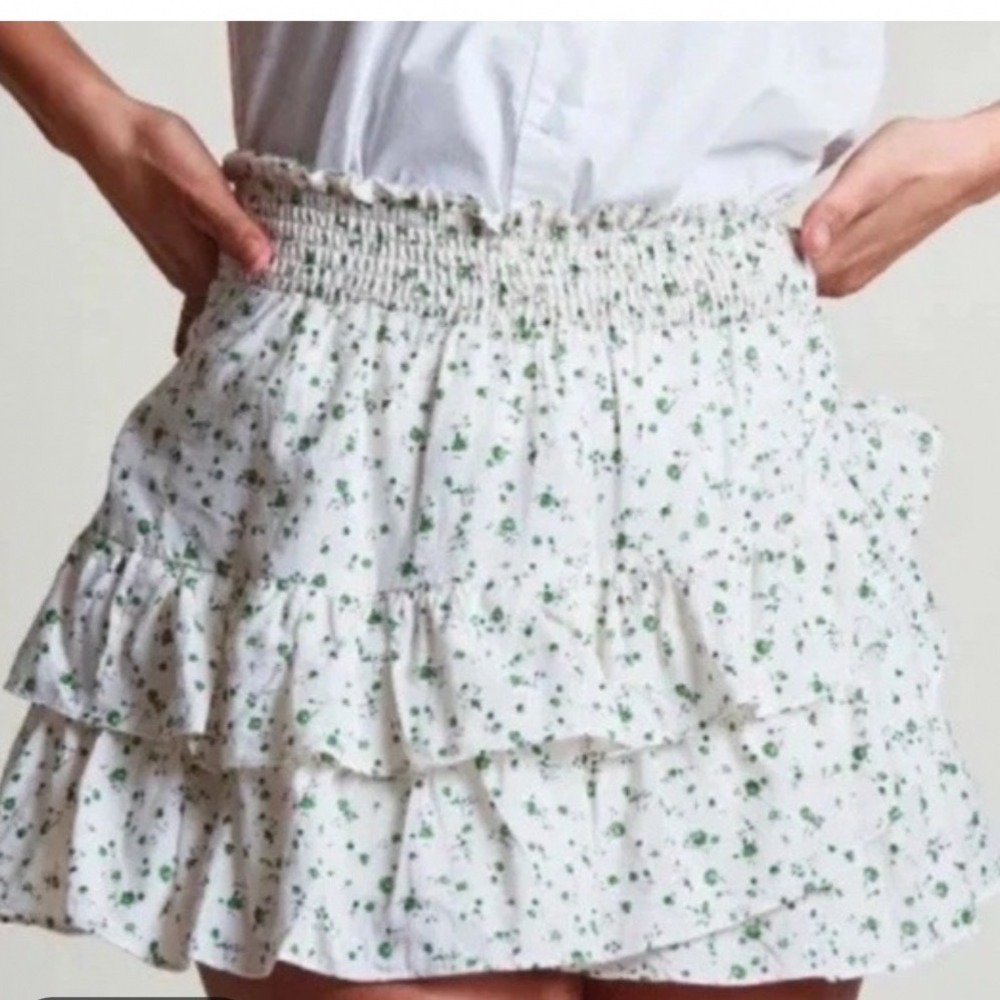 The Shirt by Rochelle Behrens Cotton Dainty Floral Ruffle Skirt Size Medium